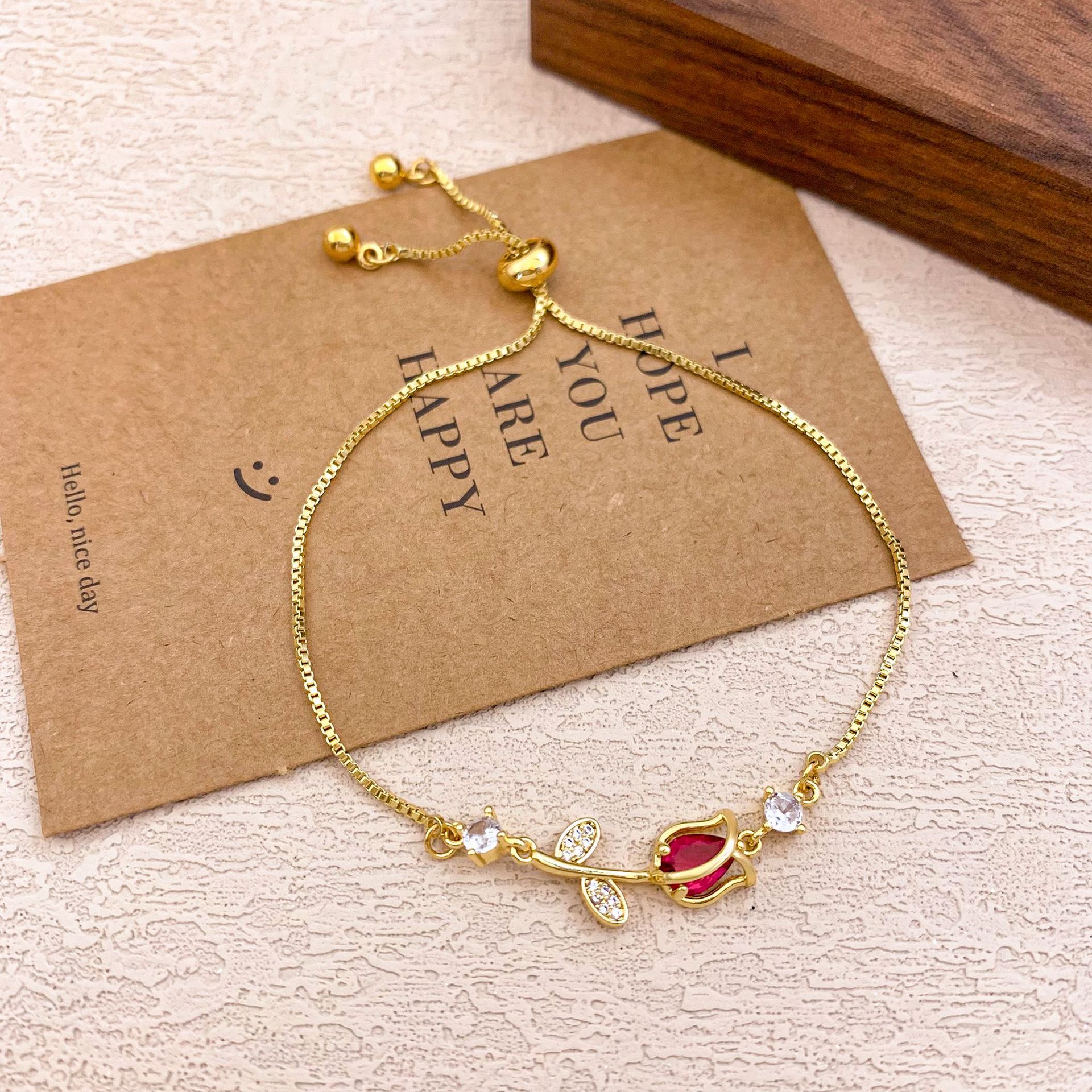 Tulip Rose Adjustable Bracelet