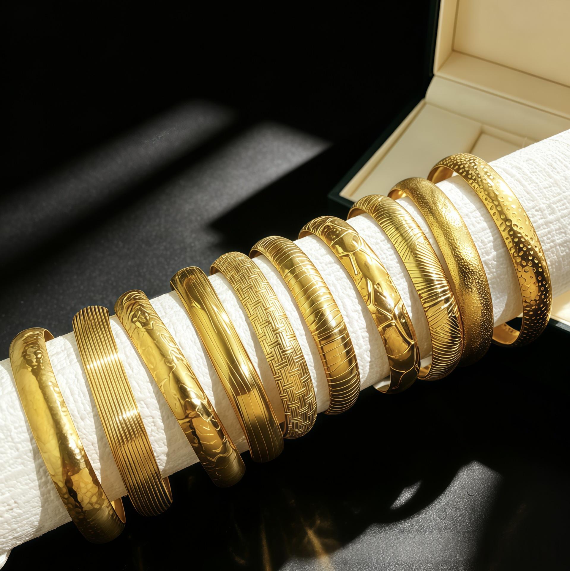 Textured Gold Cuff Bracelet