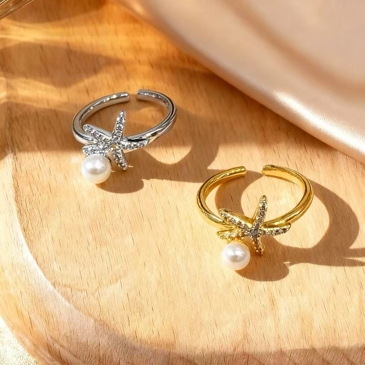 Adjustable Pearl Ring