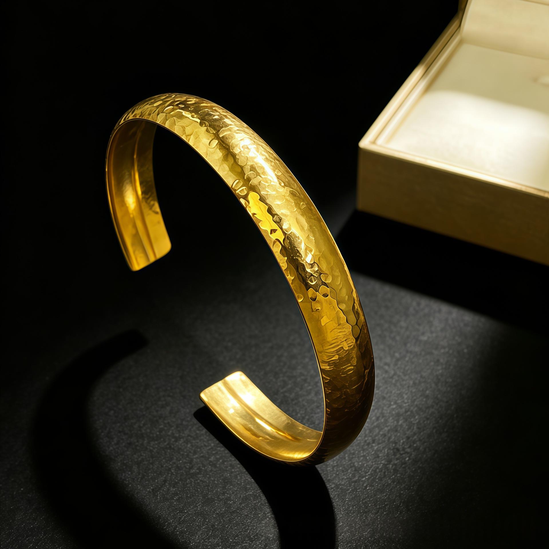 Textured Gold Cuff Bracelet