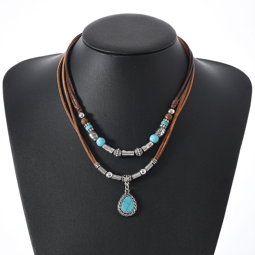 Turquoise Drop Choker Necklace