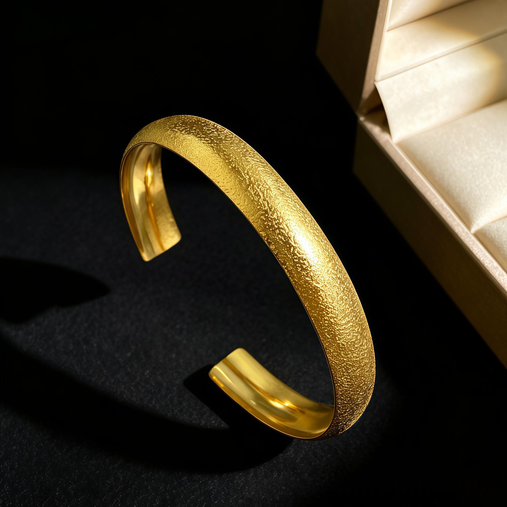 Textured Gold Cuff Bracelet