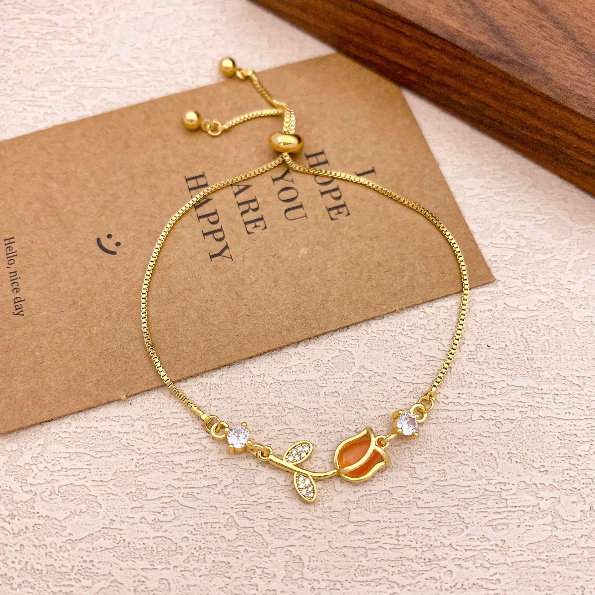 Tulip Rose Adjustable Bracelet