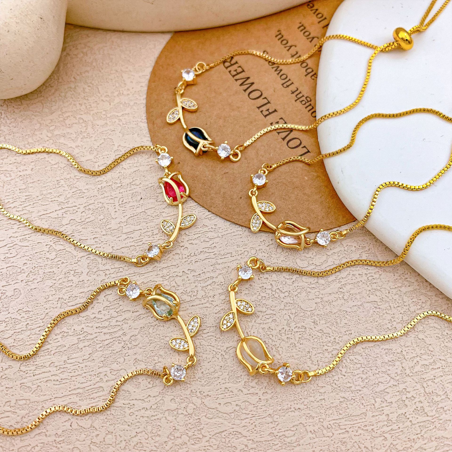 Tulip Rose Adjustable Bracelet
