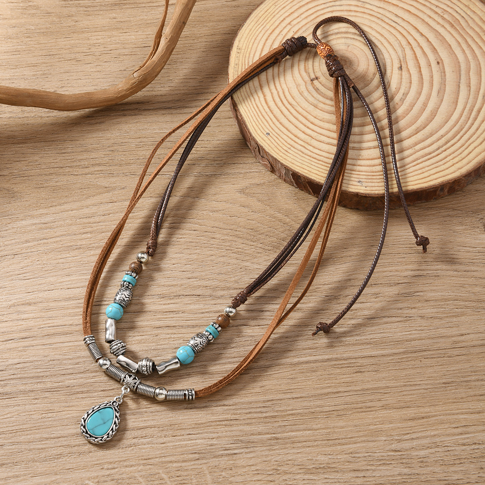 Turquoise Drop Choker Necklace