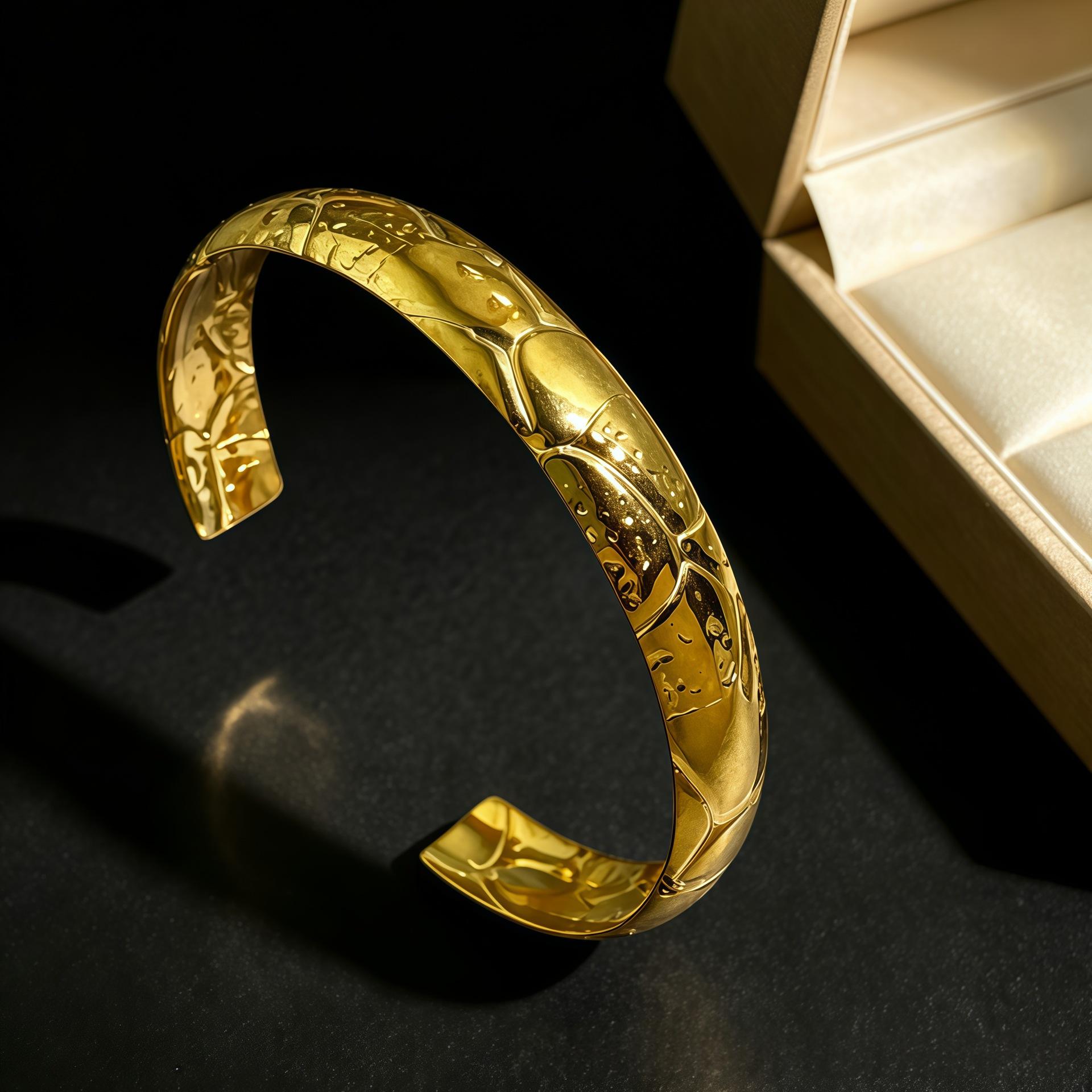Textured Gold Cuff Bracelet