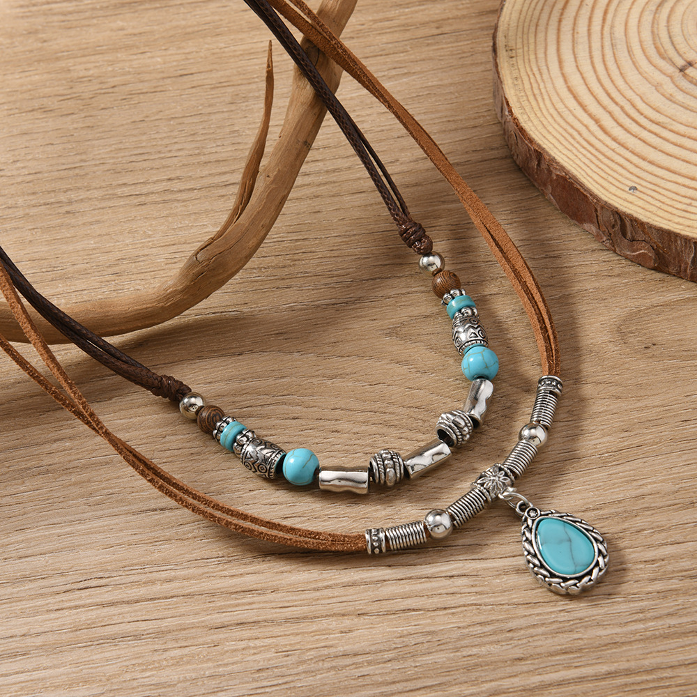 Turquoise Drop Choker Necklace