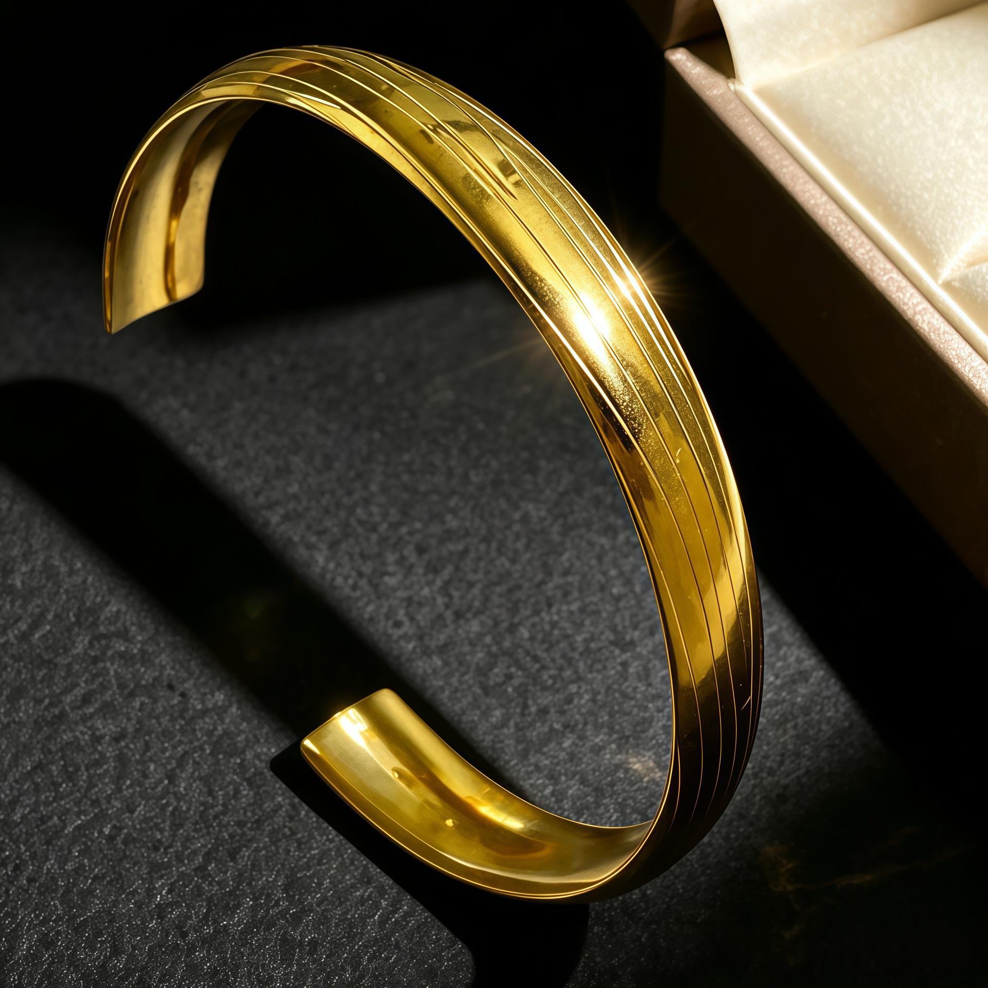 Textured Gold Cuff Bracelet