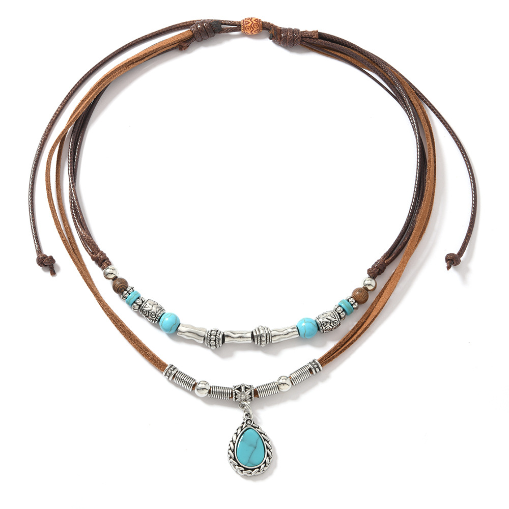 Turquoise Drop Choker Necklace