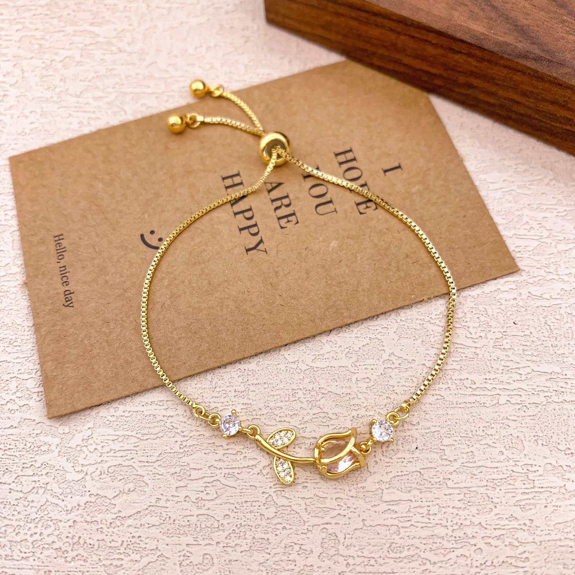 Tulip Rose Adjustable Bracelet