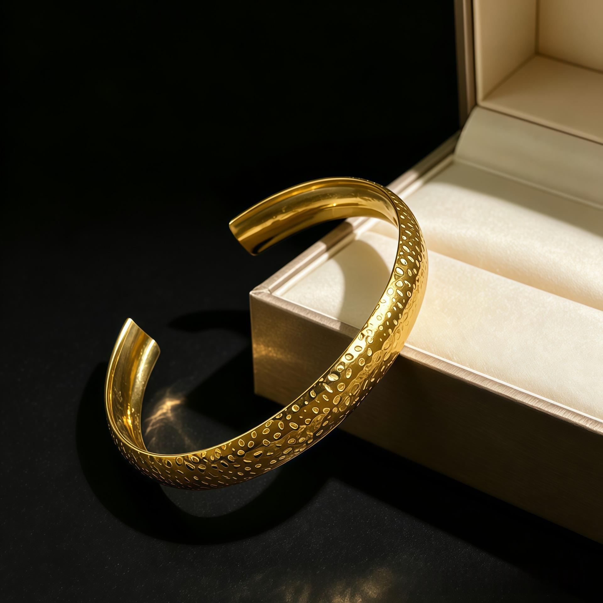 Textured Gold Cuff Bracelet