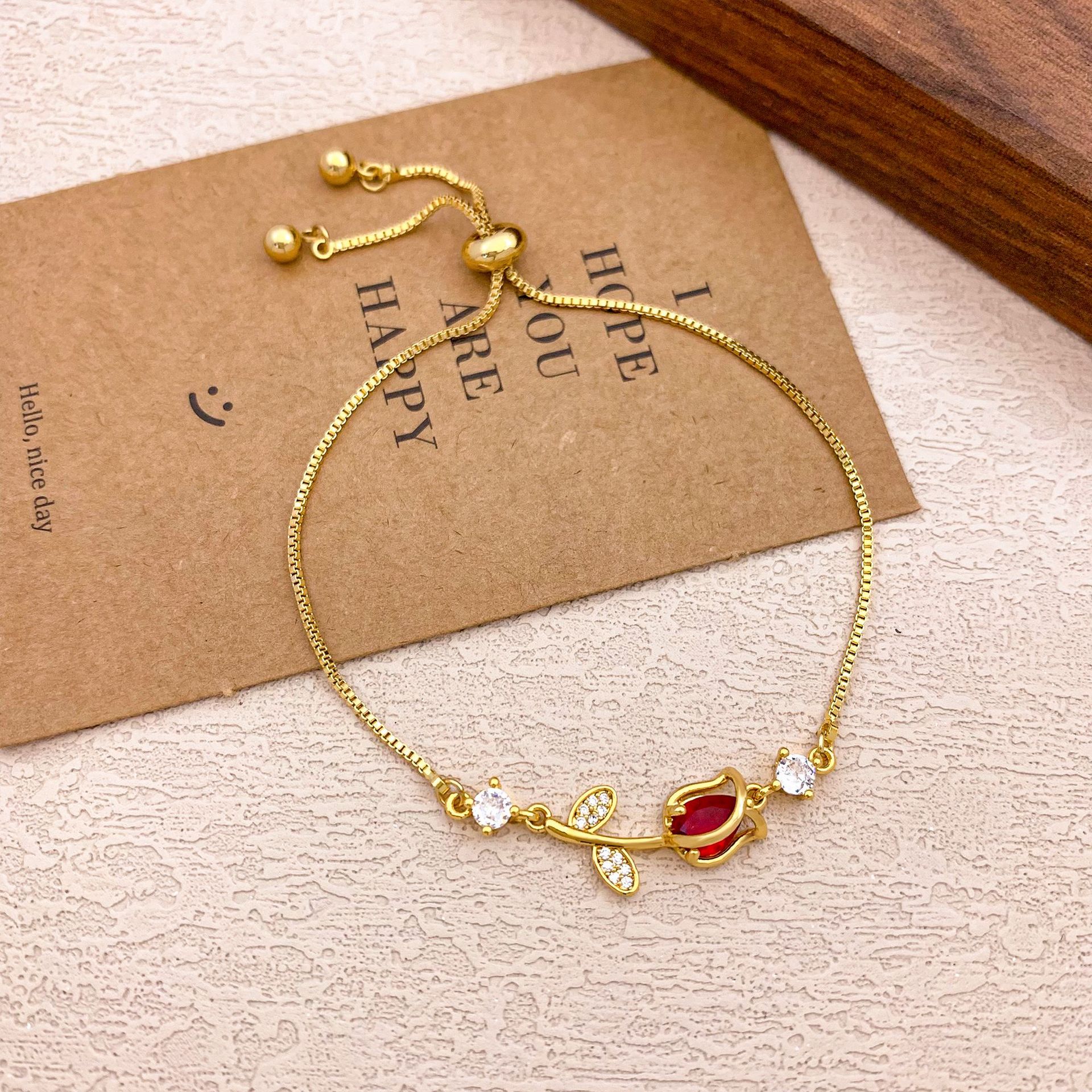 Tulip Rose Adjustable Bracelet