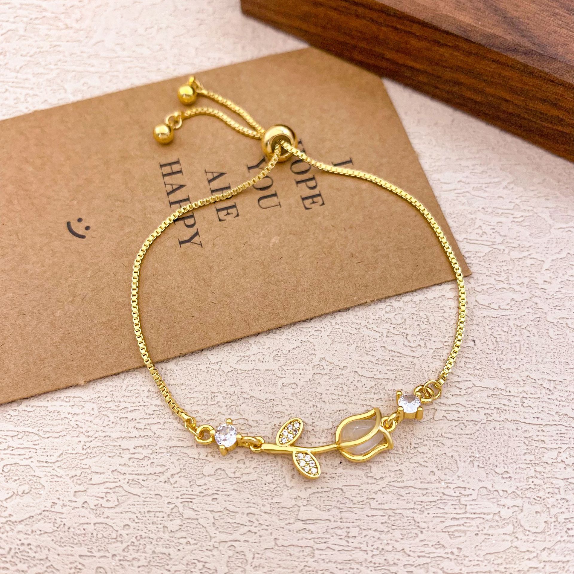 Tulip Rose Adjustable Bracelet