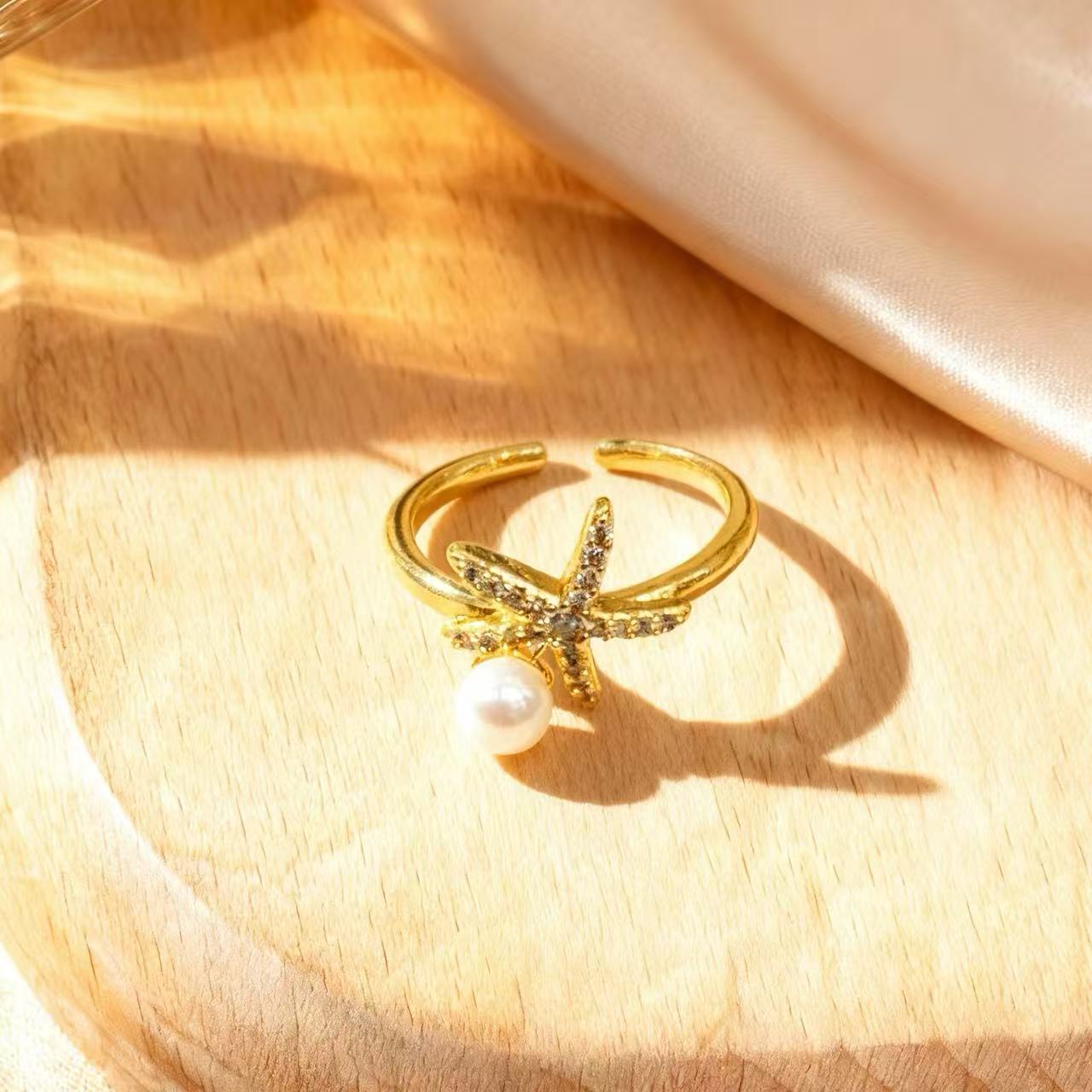 Adjustable Pearl Ring