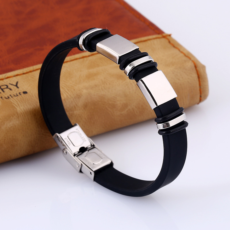 Leather & Steel Cuff Bracelet
