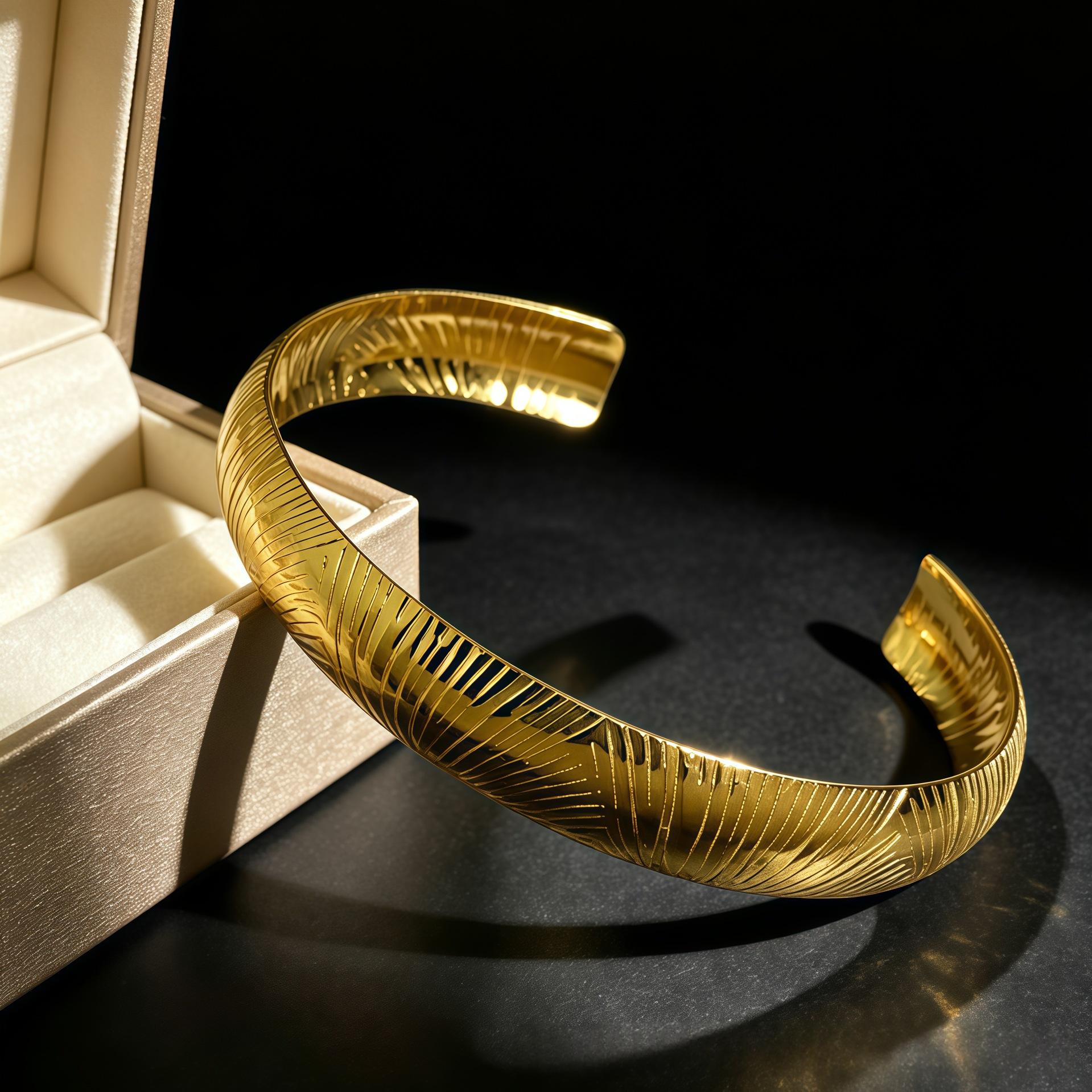 Textured Gold Cuff Bracelet